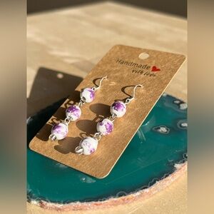 Purple Watercolor Dangle Earrings 💜